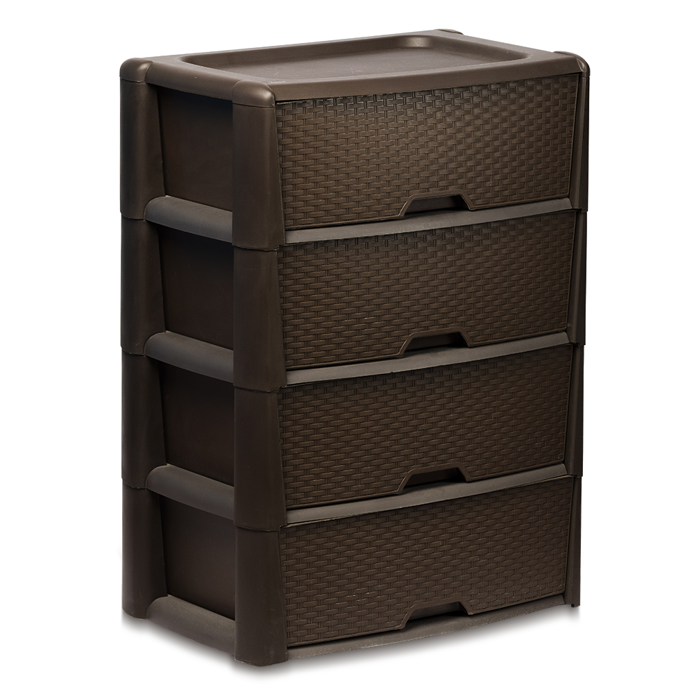 Cajonera 4 Niveles Rattan Chocolate Plástico Foraplast - Imagen 4